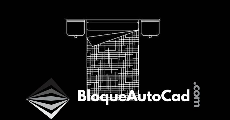 Bloque AutoCAD Gratis: Cama Matrimonial en Vista 2D - Descarga DWG CAD Block 1 Cama bloque en AutoCAD gratis dwg 2d CAD block