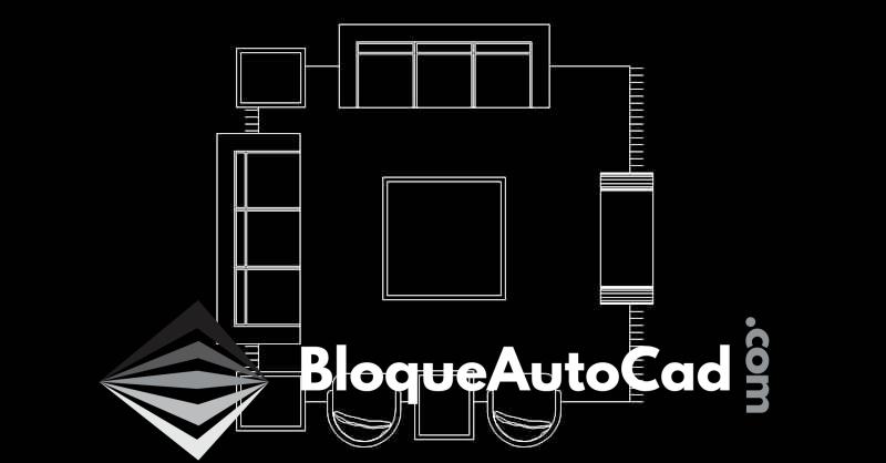 Bloque de Sala de Estar en AutoCAD: Descarga Gratis DWG 2D 1 Bloque sala de estar en AutoCAD gratis 2d dwg CAD blocks