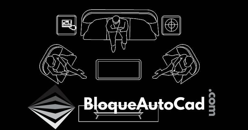 Bloque de Sala de TV en AutoCAD: Descarga Gratis en Planta DWG 1 Bloque de sala de TV AutoCAD en planta dwg CAD blocks
