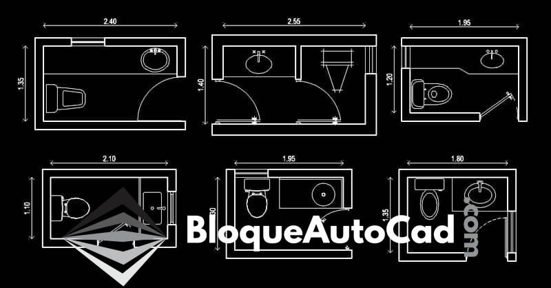 Bloques AutoCAD: Colección de Diseños de Baños de Visitas en Planta DWG 1 Bloques AutoCAD diseños de baños de visitas en planta dwg CAD blocks