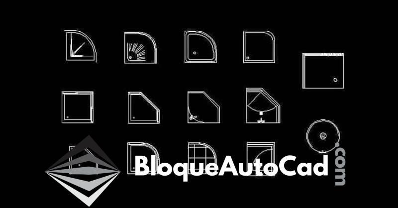 Bloques AutoCAD de Regaderas y Platos de Ducha en Planta: Descarga Gratis 1 Bloques AutoCAD de regaderas