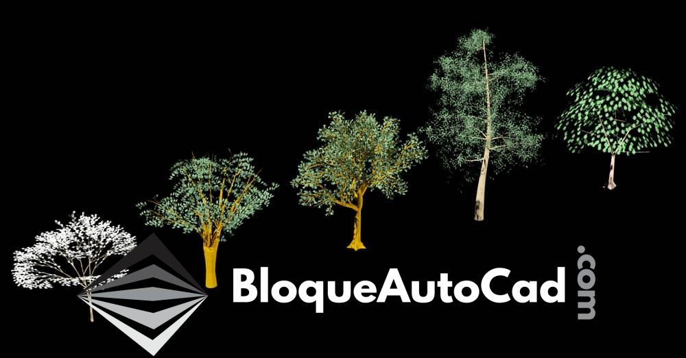 Bloques de Árboles en AutoCAD 3D: Descarga Gratis este Conjunto de CAD Blocks DWG para tus Proyectos de Diseño 1 Bloques de AutoCAD 3d arboles dwg CAD blocks