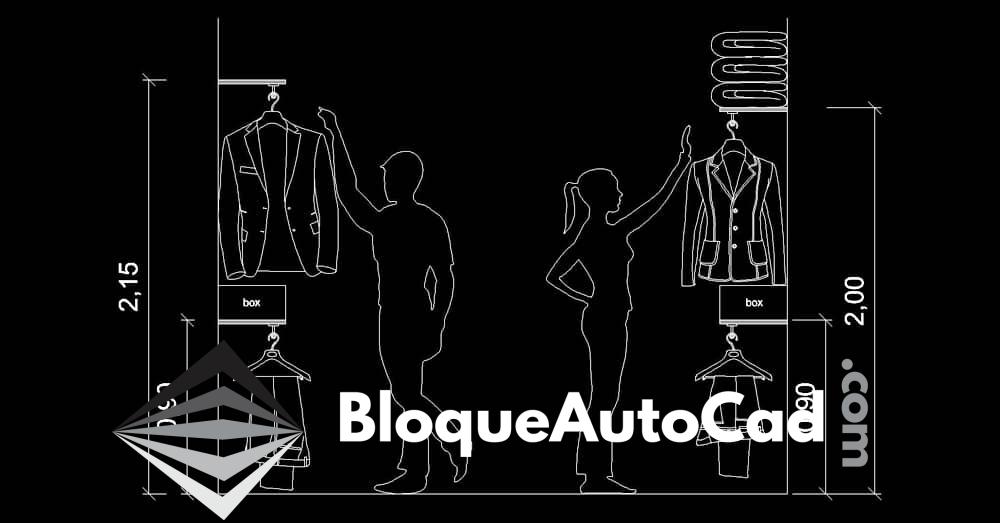Bloques de Armarios en Sección Corte: Descarga Gratis en AutoCAD DWG 2D 1 Sección corte de closet armario en AutoCAD dwg 2d CAD Blocks