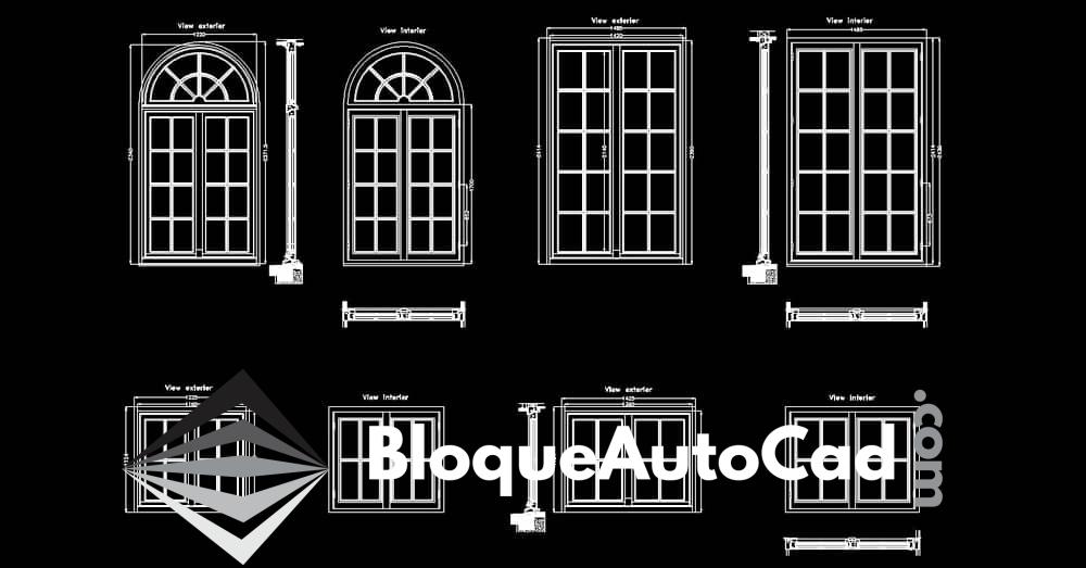 Bloques de Ventanas Batientes en Planta y Alzado: Descarga Gratuita en AutoCAD 2D DWG 1 Bloques AutoCAD ventanas batientes en planta y alzado 2d dwg