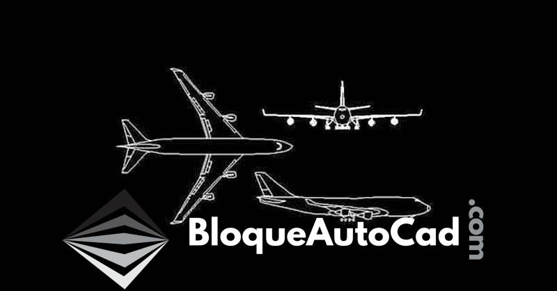 Descarga Gratis: Bloque CAD de Avión en 2D para Proyectos de Diseño en AutoCAD 1 Bloque de avión en AutoCAD dwg 2d en planta y alzado CAD blocks