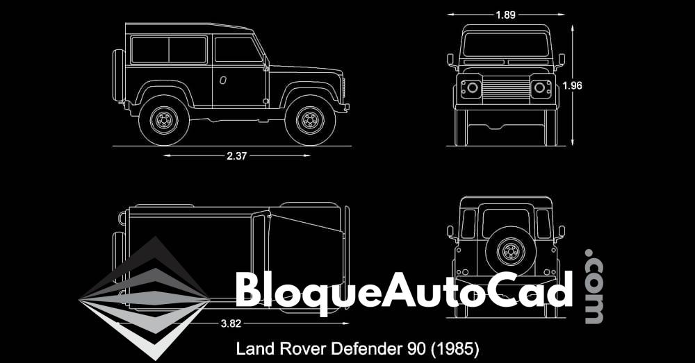 Descarga Gratis: Bloque CAD de la Camioneta Land Rover Defender 90 en AutoCAD DWG para Diseño Detallado 1 Bloques de camioneta Land Rover en AutoCAD dwg CAD blocks