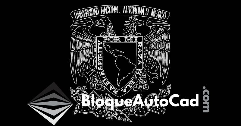 Descarga Gratis: Bloque CAD del Logo de la UNAM en AutoCAD 1 Logo de la UNAM Universidad Autónoma de México en AutoCAD dwg CAD block