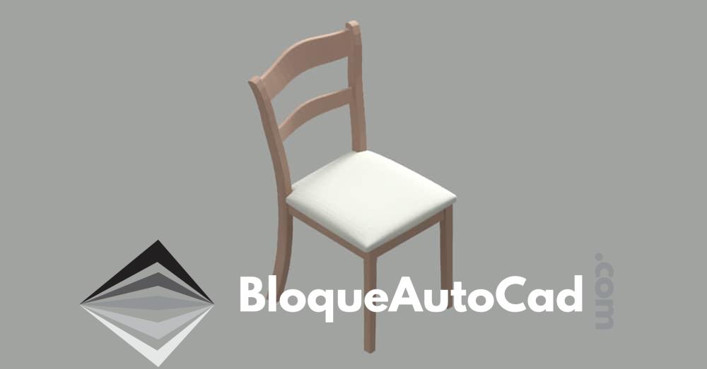 Descarga Gratis: Bloque de Silla de Madera en 3D para AutoCAD DWG - CAD Block 1 Bloque silla 3d AutoCAD dwg descarga gratis CAD block