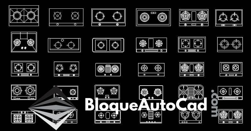Descarga Gratis: Bloques AutoCAD de Estufas con Dos Quemadores en Planta - CAD Blocks 1 Bloques AutoCAD estufas dwg de dos quemadores muebles en planta CAD blocks