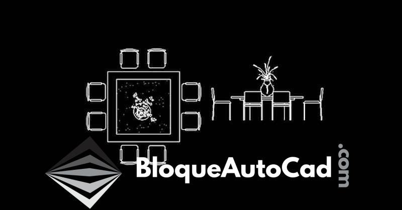Descarga Gratis: Bloques de Comedor Cuadrado en Planta y Alzado para AutoCAD 1 Bloques AutoCAD comedor cuadrado en planta y alzado CAD block