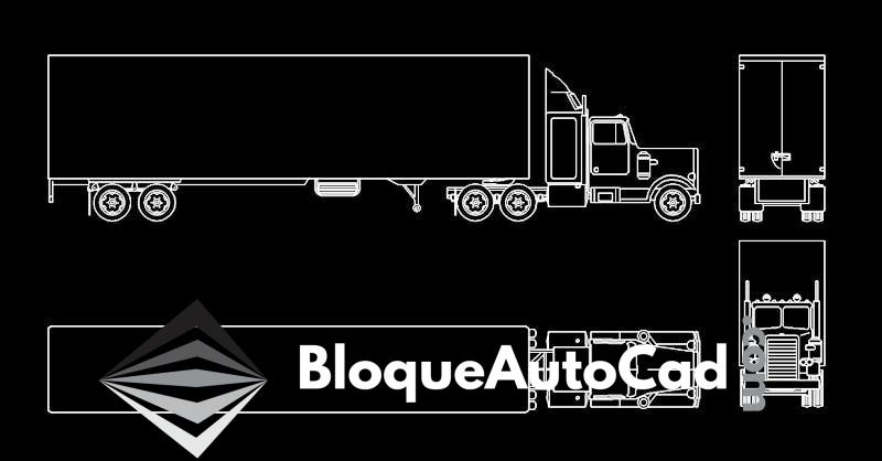 Descarga Gratis: Bloques de Tractocamión en AutoCAD 2D para Proyectos de Arquitectura 1 Bloques de tráiler dwg tractocamión en AutoCAD 2d CAD blocks