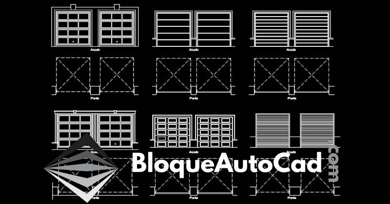 Descarga Gratis: Colección de Bloques de Puertas de Garaje en AutoCAD DWG para Detalles Realistas 1 Bloques de puertas de garage en AutoCAD gratis dwg CAD blocks