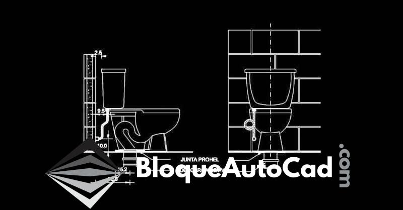 Descarga Gratis: Detalles de Instalación de Inodoro y Sanitario WC en Bloques CAD de AutoCAD 1 Detalle instalación de inodoro