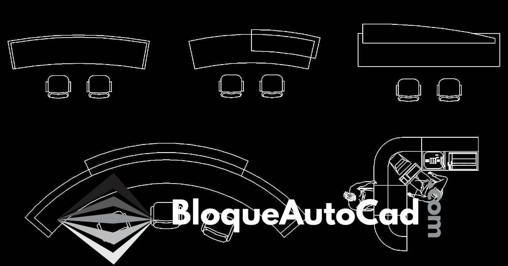 Descarga Gratis: Muebles de Recepción en AutoCAD - Bloques CAD para Oficinas 1 Escritorios muebles de recepción en AutoCAD gratis dwg CAD blocks