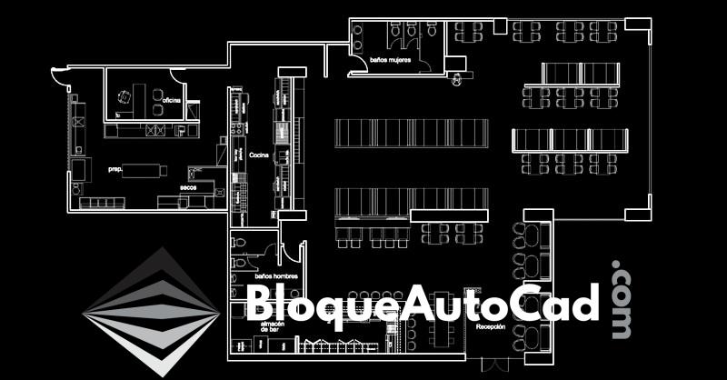 Descarga Gratis: Plano Arquitectónico de Restaurante en AutoCAD para tu Nuevo Negocio Gastronómico 1 Plano arquitectónico de restaurante en AutoCAD gratis dwg