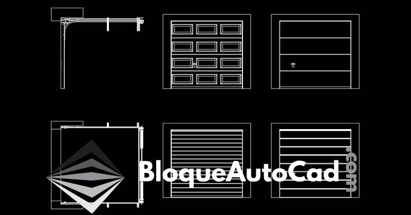Descarga Gratuita: Colección de Bloques de Puertas de Cochera en AutoCAD DWG para Diseños Precisos 1 Bloques de puertas de cochera en AutoCAD gratis dwg CAD blocks