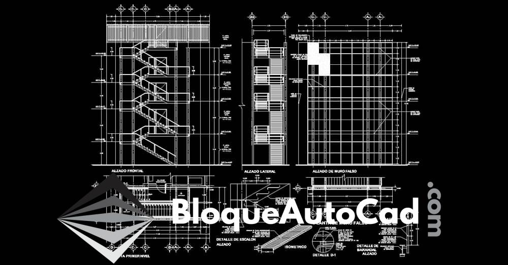 Planifica la Seguridad: Descarga Gratis Bloques de Escaleras de Emergencia en AutoCAD DWG 1 Bloques escaleras de emergencia AutoCAD dwg CAD blocks
